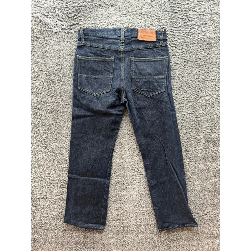 Tellason Mid Rise Slim Straight Selvedge Cotton Jeans‎ Black Mens Size 29